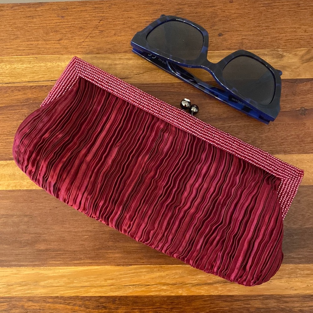 Deep pink Maroon clutch
